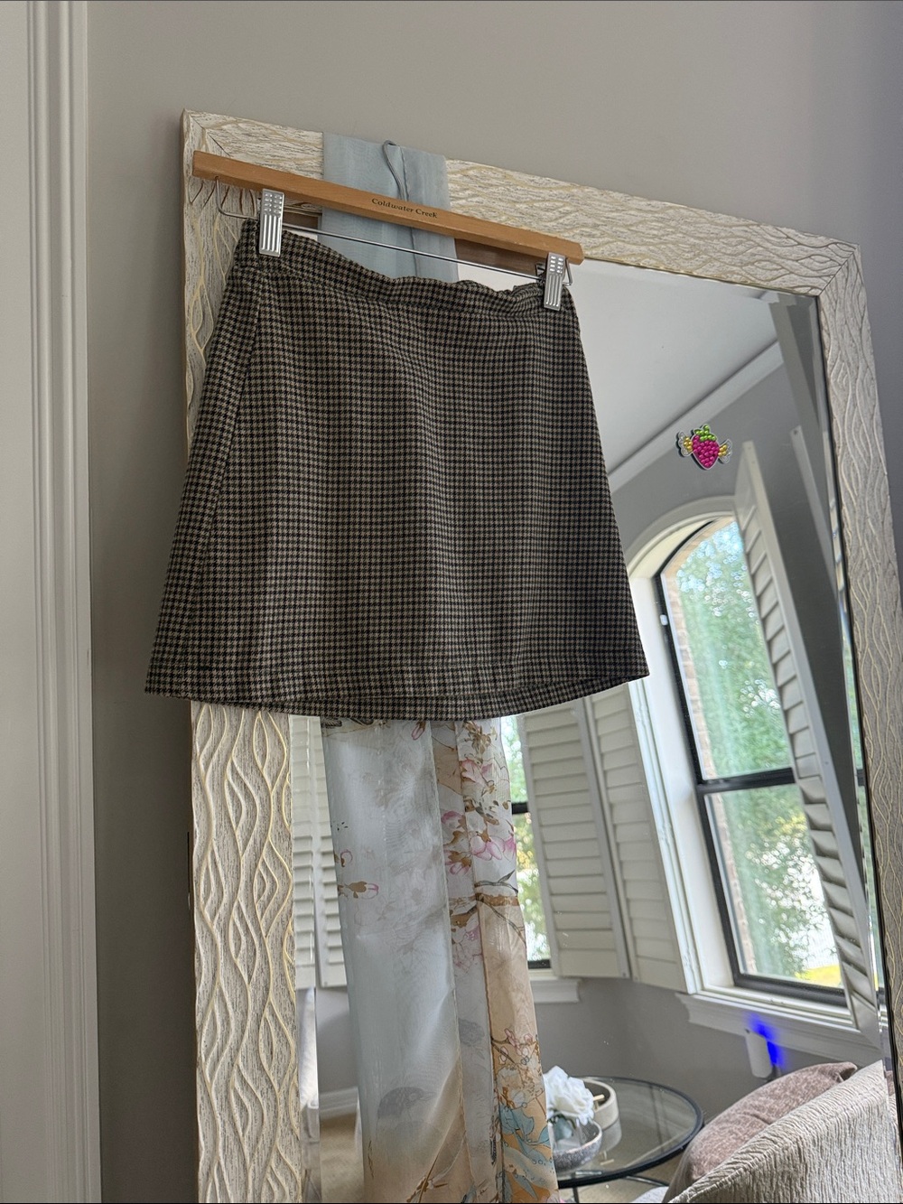 American Eagle Stylish Houndstooth Mini Skirt - Black/Brown